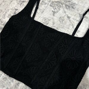 American Eagle Outfitters Black Bustier Tank Top